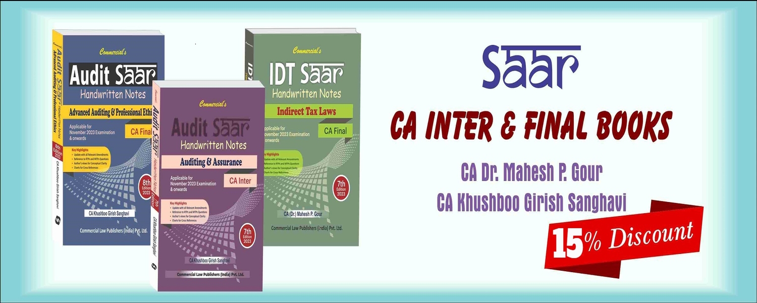 Commercial's Saar CA Inter & CA Final Books 2023
